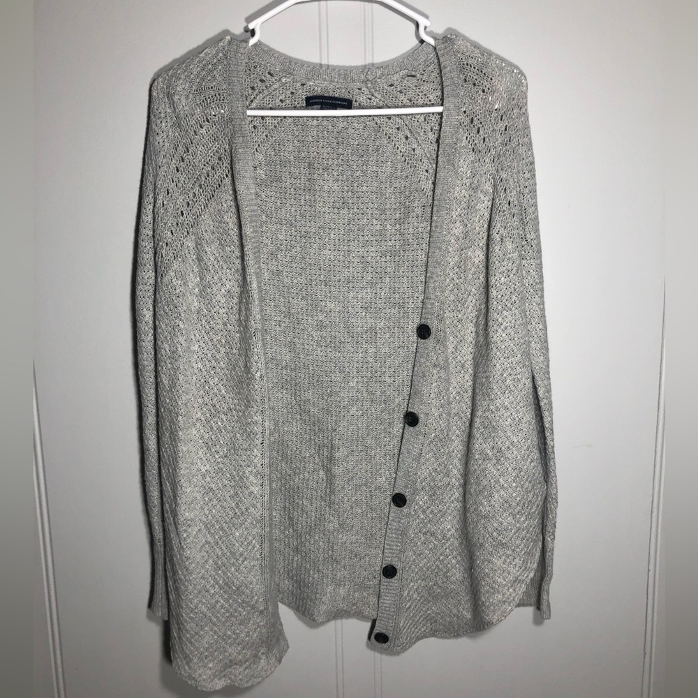 American Eagle Gray Button Front Cardigan Size XS